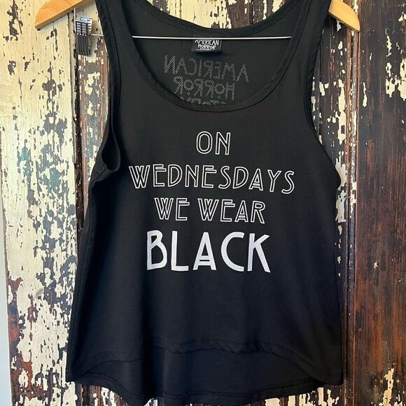 American Horror Story women’s on Wednesdays We Wear Black size M tank top. - Picture 1 of 5